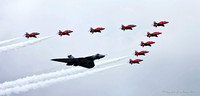 Red Arrows and Vulcan flypast opening the show