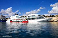 Cruise Ship Seabourn Sojourn in Grand Harbour, Valletta
